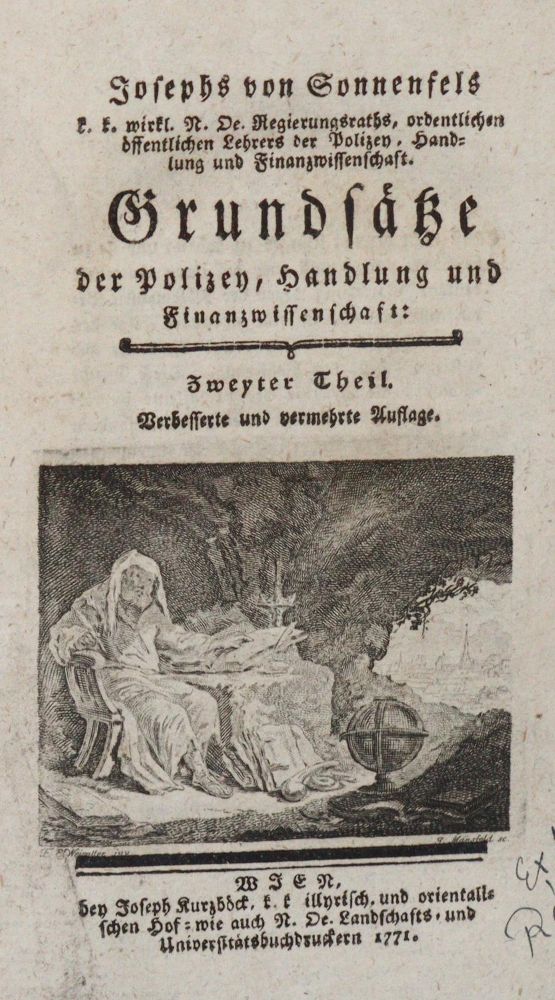 Große Abbildung Nr.1: 142-760 Sonnenfels,J.v.: (Jus der Bibliothek v. Prof. Thomas Würtenberger, Wirtschaft)
