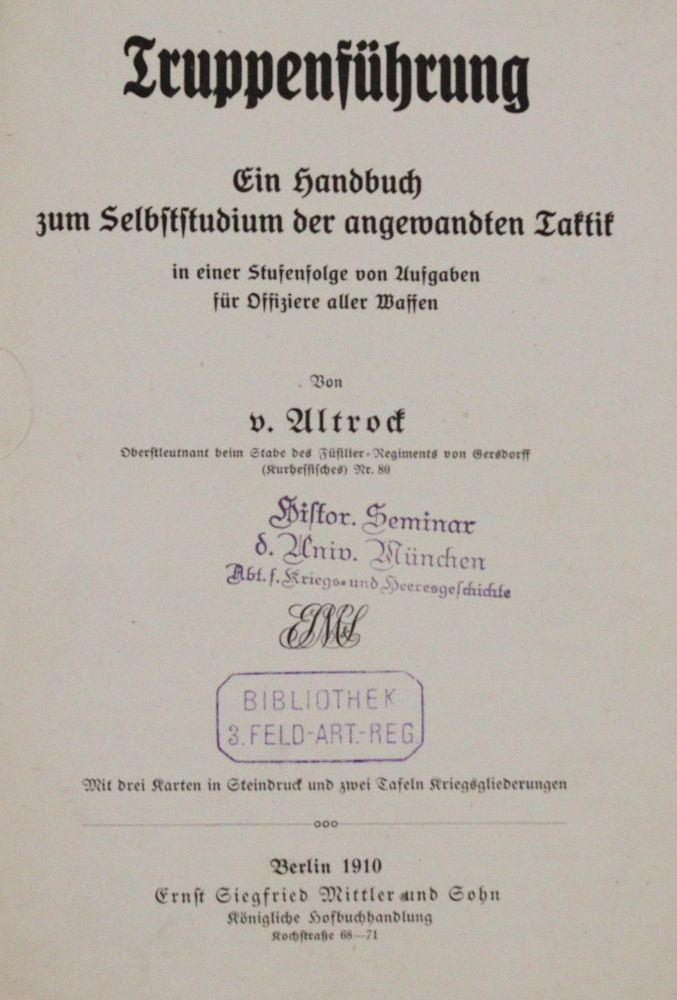 Große Abbildung Nr.1: 142-790 Altrock,C.v.: (Militaria)