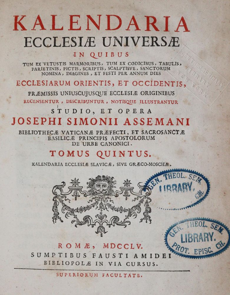 Große Abbildung Nr.1: 142-8 Assemann,J.S.: (Alte Drucke, Handschriften und Theologie)
