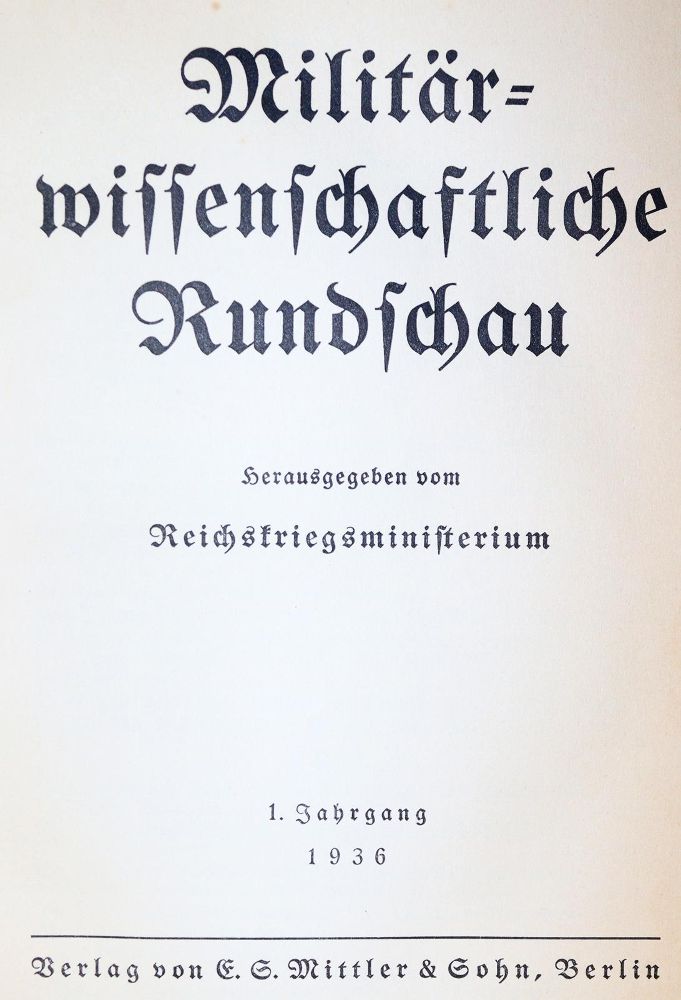 Große Abbildung Nr.1: 142-804 Militärwissenschaftliche Rundschau.: (Militaria)