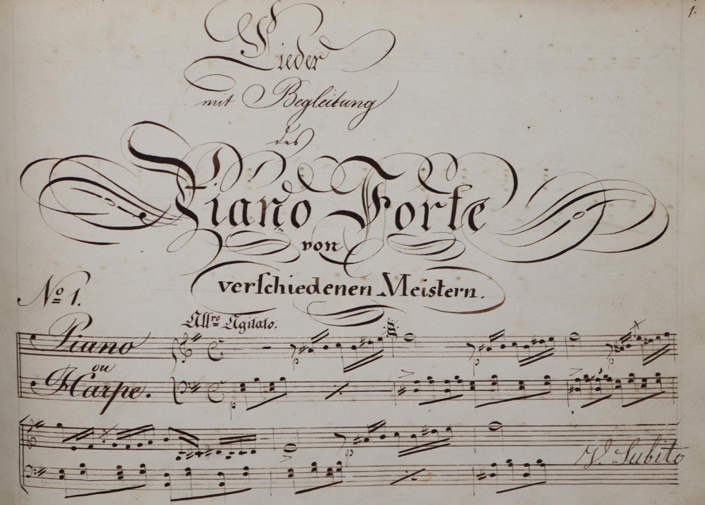 Große Abbildung Nr.1: 142-856 Lieder mit Begleitung: (Musik, Handschriften)