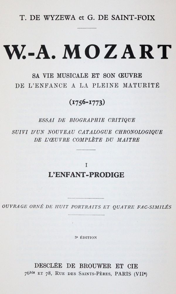 Große Abbildung Nr.1: 142-894 Wyzewa,T.de u. G.de Saint-Foix.: (Musik)