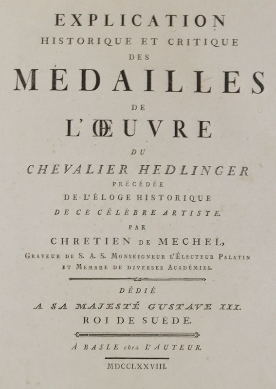 Große Abbildung Nr.1: 142-906 Mechel,C.de.: (Numismatik u. Siegelkunde, Medaillen)
