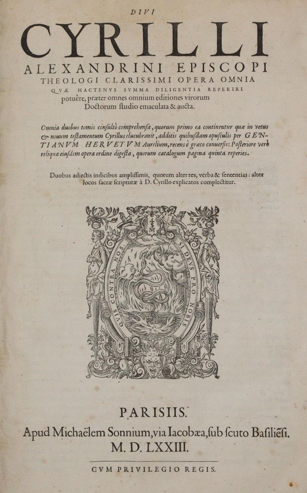 Große Abbildung Nr.1: 142-93 Cyrillus Alexandrinus.: (Alte Drucke, Handschriften und Theologie)