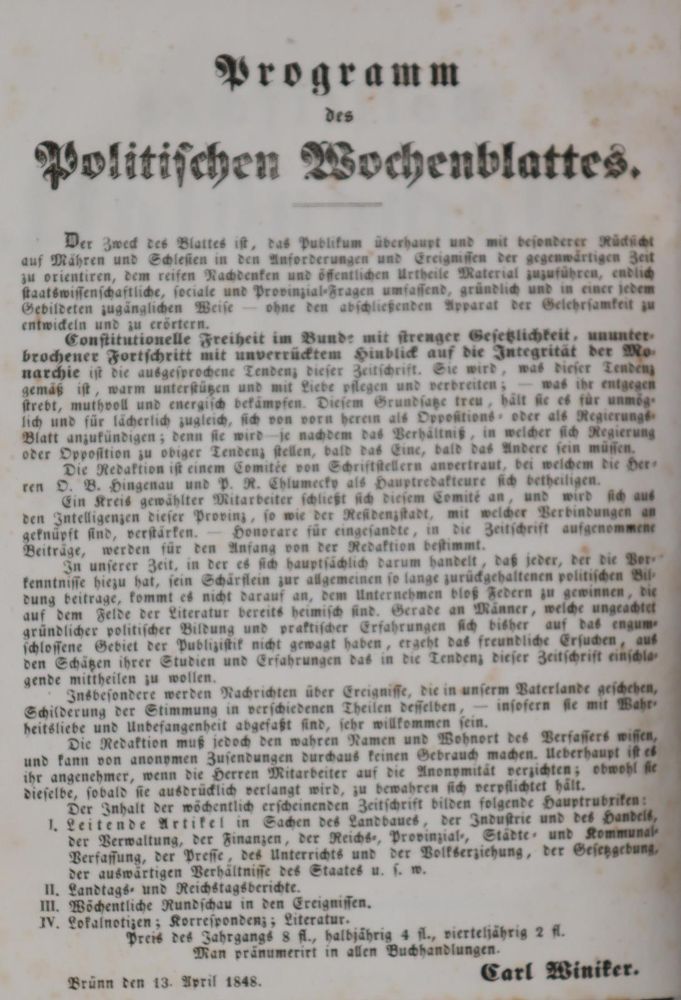 Große Abbildung Nr.2: 142-947 Hingenau,O.B. u. P.R.Chlumecky (Hrsg.).: (Zeitschriften und Zeitungen)