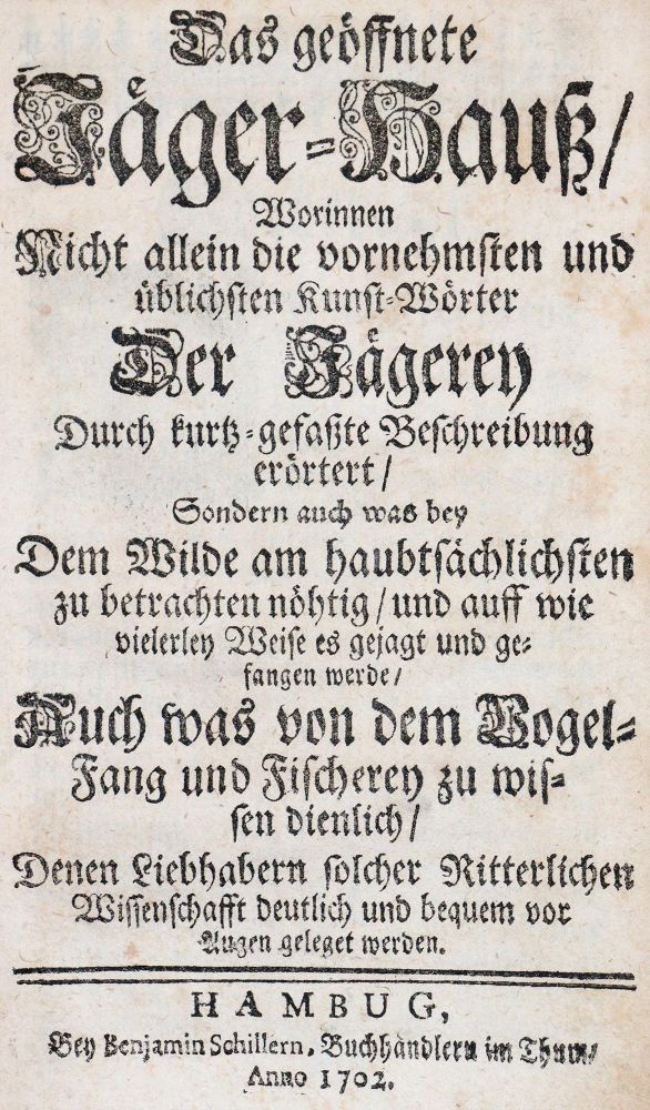 Große Abbildung Nr.1: 142-958 Geöffnete Jäger-Hauß, Das,: (Jagd)
