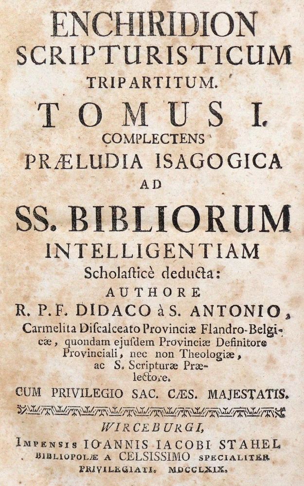 Große Abbildung Nr.1: 142-97 Didacus a Sancto Antonio.: (Alte Drucke, Handschriften und Theologie)