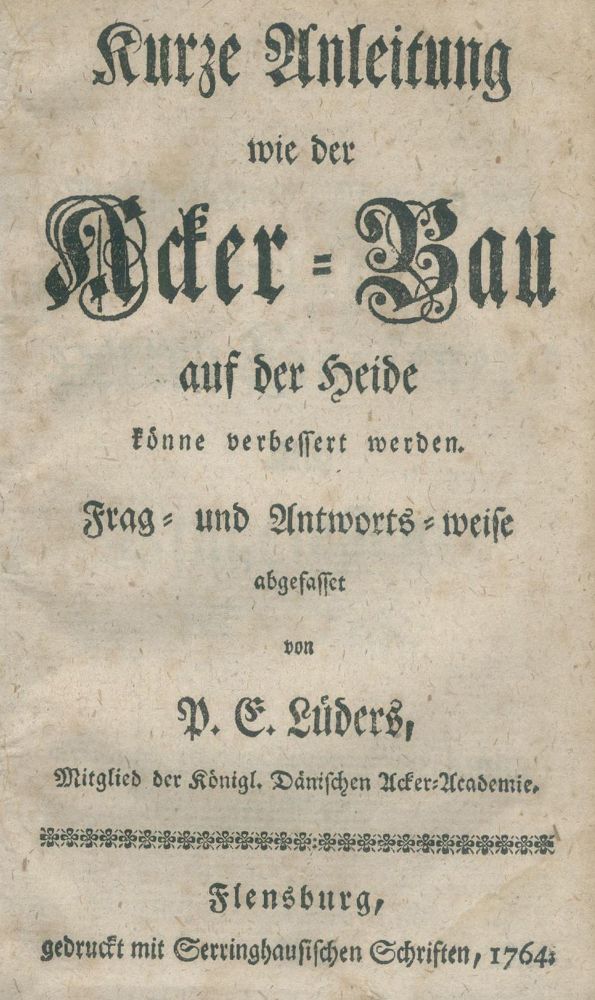 Große Abbildung Nr.1: 142-992 Lüders,P.E.: (Land- und Forstwirtschaft, Landwirtschaft)