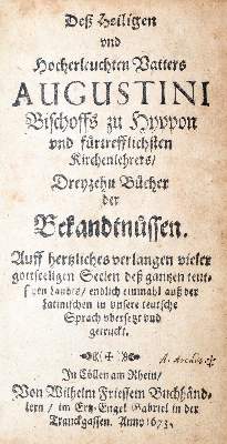 Bild Nr.1: 142-10 Augustinus,A.: (Alte Drucke, Handschriften und Theologie)