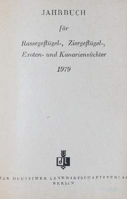 Bild Nr.1: 142-1000 Jahrbuch: (Land- und Forstwirtschaft, Tierhaltung, Geflügel)
