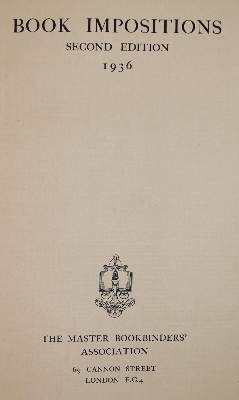 Bild Nr.1: 142-1114 Book Impositions.: (Bibliographie und Buchwesen)