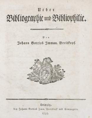 Bild Nr.1: 142-1115 Breitkopf,J.G.I.: (Bibliographie und Buchwesen)