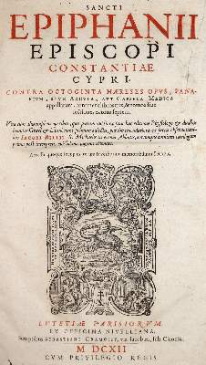 Bild Nr.1: 142-116 Epiphanius Constantiniae.: (Alte Drucke, Handschriften und Theologie)
