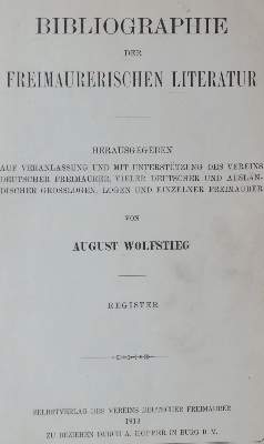 Bild Nr.1: 142-1217 Wolfstieg,A.: (Freimaurerei)