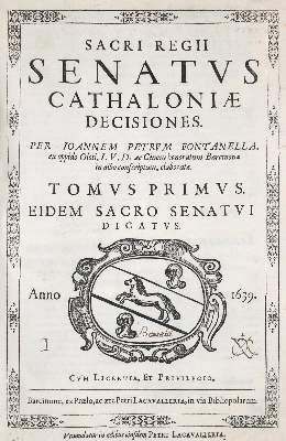 Bild Nr.1: 142-129 Fontanella,J.P.: (Alte Drucke, Handschriften und Theologie)