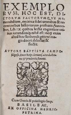 Bild Nr.1: 142-136 Fregoso,B.: (Alte Drucke, Handschriften und Theologie)
