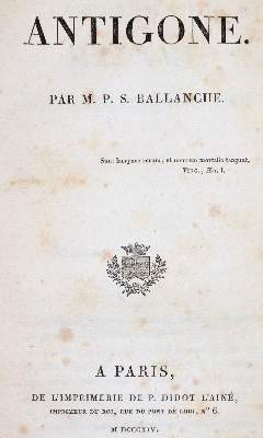 Bild Nr.1: 142-1387 Ballanche,P.S.: (Literatur und illustrierte Bücher bis 19.Jahrhundert)