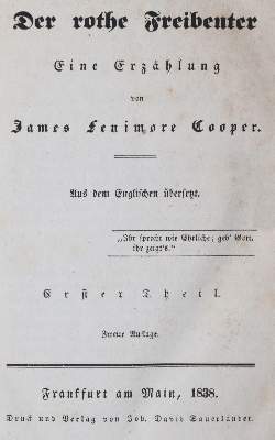 Bild Nr.1: 142-1400 Cooper,J.F.: (Literatur und illustrierte Bücher bis 19.Jahrhundert)