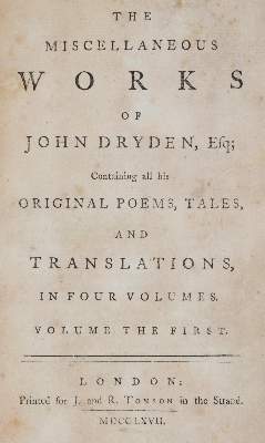 Bild Nr.1: 142-1407 Dryden,J.: (Literatur und illustrierte Bücher bis 19.Jahrhundert)