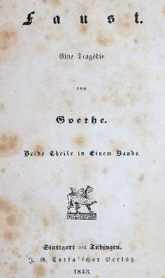 Bild Nr.2: 142-1441 Goethe,J.W.v.: (Literatur und illustrierte Bücher bis 19.Jahrhundert)