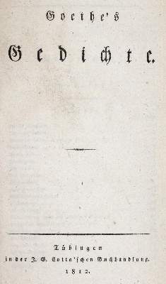 Bild Nr.1: 142-1442 Goethe,(J.W.v.).: (Literatur und illustrierte Bücher bis 19.Jahrhundert)