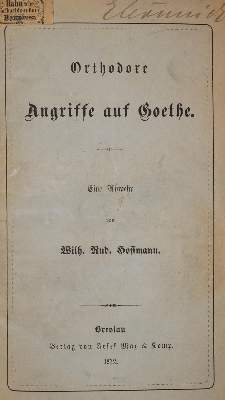 Bild Nr.1: 142-1445 Sammlung: (Goethe)