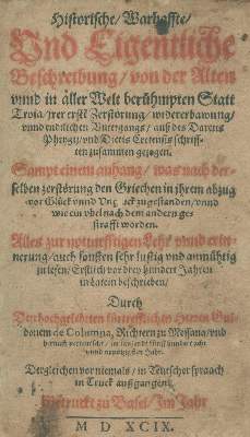 Bild Nr.1: 142-1451 Guido von Columna.: (Literatur und illustrierte Bücher bis 19.Jahrhundert)