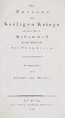 Bild Nr.1: 142-1452 (Hammer-Purgstall,J.v.): (Literatur und illustrierte Bücher bis 19.Jahrhundert)