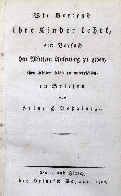 Bild Nr.1: 142-1498 Pestalozzi,J.H.: (Literatur und illustrierte Bücher bis 19.Jahrhundert)