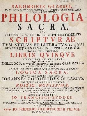 Bild Nr.1: 142-150 Glaß,S.: (Alte Drucke, Handschriften und Theologie)