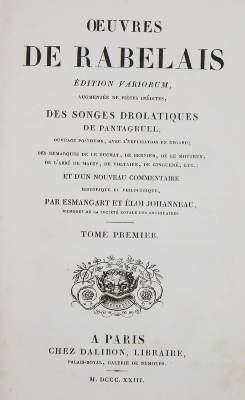Bild Nr.1: 142-1507 Rabelais,F.: (Alte Drucke, Handschriften und Theologie)