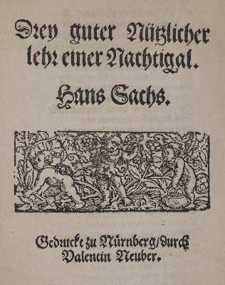 Bild Nr.2: 142-1513 Sachs,H.: (Literatur und illustrierte Bücher bis 19.Jahrhundert)