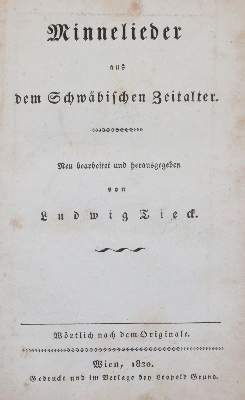 Bild Nr.1: 142-1546 Tieck,L.: (Literatur und illustrierte Bücher bis 19.Jahrhundert)
