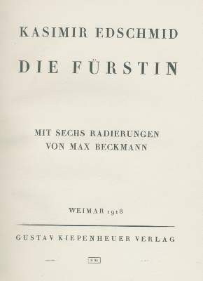Bild Nr.1: 142-1572 Edschmid,K.: (Beckmann)