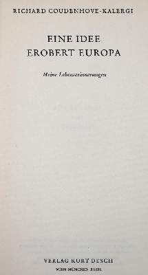 Bild Nr.1: 142-1595 Coudenhove-Kalergi,R.: (Literatur und illustrierte Bücher 20.Jahrhundert - Alte Literatur in modernen Ausgaben)