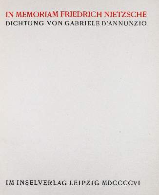 Bild Nr.1: 142-1687 D'Annunzio,G.: (Insel-Verlag, Nietzsche)