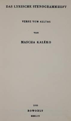 Bild Nr.2: 142-1692 Kaleko,M.: (Judaica)