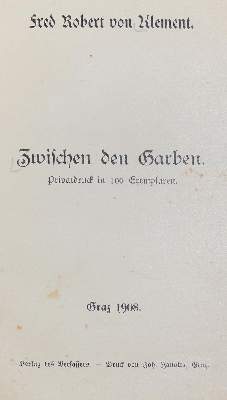 Bild Nr.1: 142-1706 Klement,F.R.v. (d.i. A.K.v.Treldewehr).: (Literatur und illustrierte Bücher 20.Jahrhundert - Alte Literatur in modernen Ausgaben)