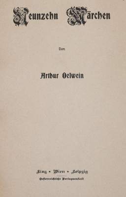 Bild Nr.1: 142-1752 Oelwein,A.: (Literatur und illustrierte Bücher 20.Jahrhundert - Alte Literatur in modernen Ausgaben)
