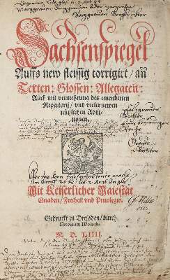 Bild Nr.1: 142-1794 Sachsenspiegel.: (Alte Drucke, Handschriften und Theologie)