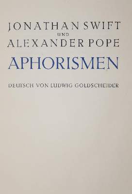 Bild Nr.1: 142-1825 Swift,J. u. A.Pope.: (Literatur und illustrierte Bücher 20.Jahrhundert - Alte Literatur in modernen Ausgaben)