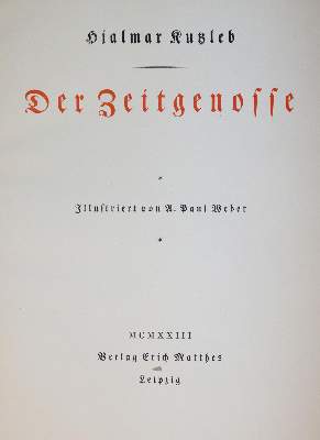 Bild Nr.3: 142-1852 Weber,A.P.: (Literatur und illustrierte Bücher 20.Jahrhundert - Alte Literatur in modernen Ausgaben)