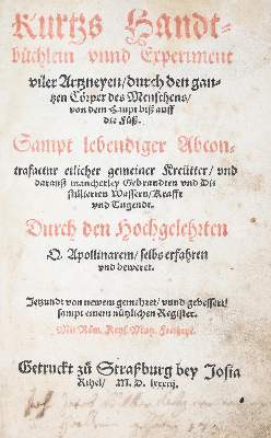 Bild Nr.3: 142-1871 Ryff,W.H. (Pseud. Q.Apollinaris).: (Botanik, Kräuterbücher)
