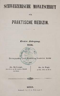 Bild Nr.1: 142-1947 Schweizerische Monatsschrift: (Medizin)