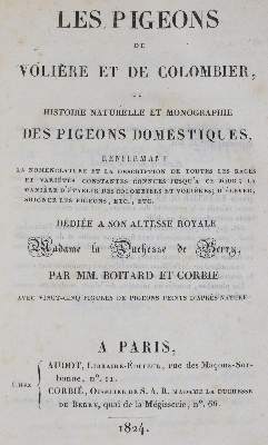 Bild Nr.1: 142-2017 Boitard,(P.) u. M.Corbier.: (Zoologie, Vögel, Tauben)