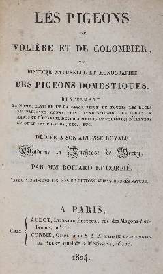 Bild Nr.1: 142-2019 Boitard,(P.) u. M.Corbier.: (Zoologie, Vögel, Tauben)
