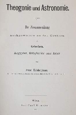 Bild Nr.1: 142-2073 Krichenbauer,A.: (Verschiedene Gebiete - Varia, Astronomie)