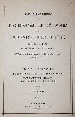 Bild Nr.1: 142-2089 Bender & Hobein.: (Verschiedene Gebiete - Varia, Chemie)