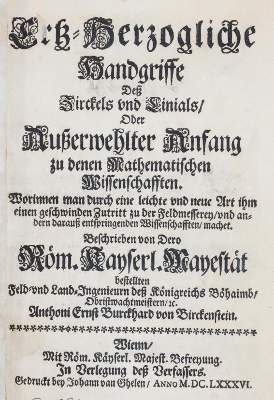 Bild Nr.1: 142-2126 Birckenstein,A.E.B.v.: (Verschiedene Gebiete - Varia, Mathematik)