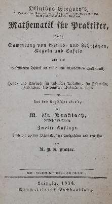 Bild Nr.1: 142-2132 Gregory,O.: (Verschiedene Gebiete - Varia, Mathematik)